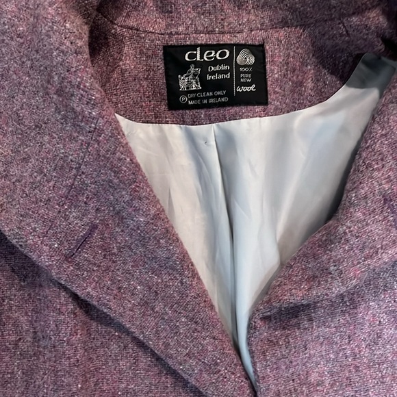 Cleo of Dublin Ireland Lavender Open Wool Long Jacket  with Pockets OS - Picture 3 of 8